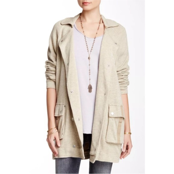 Free People Jackets & Blazers - Free People Notched-Lapel slouchy Peacoat